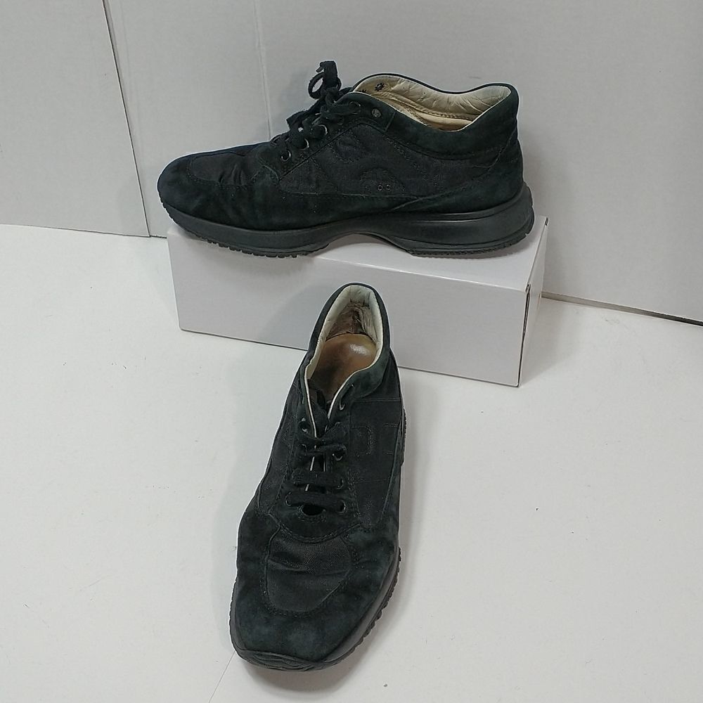 Hogan Interactive Womens Sneakers Shoes Black Low Top Lace Up EUR 39.5 US 9M